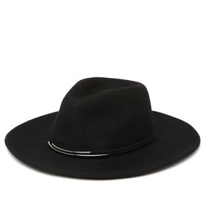 Metal Detail Felt Panama Hat